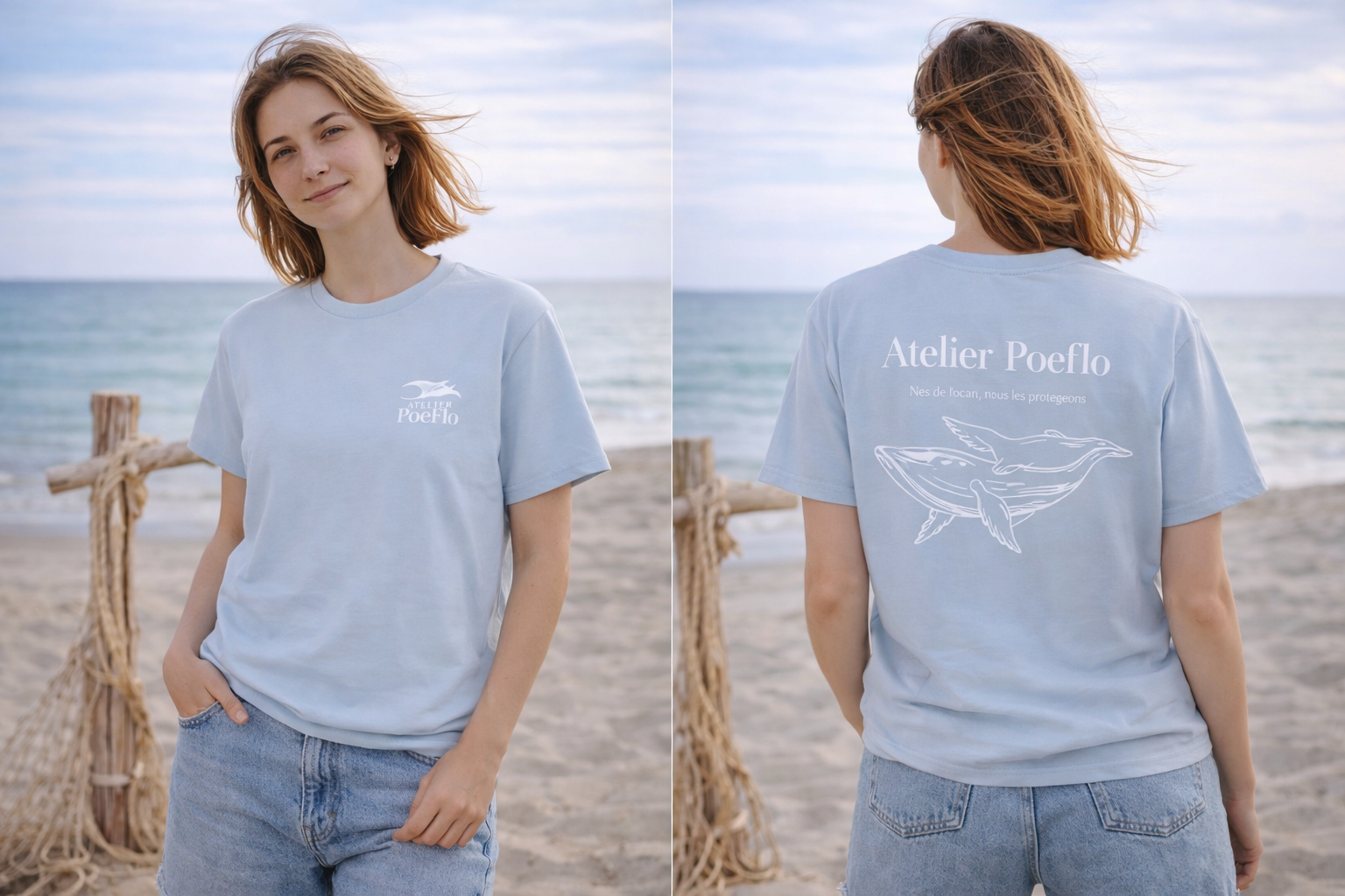 Tee-shirt oversize ciel